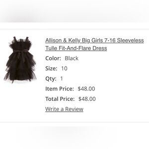 Girls black Tulle dress